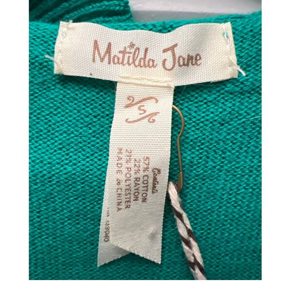 NWT Matilda Jane Women’s Spring To Mind Ruffled Cardigan Sweater‎ Size S Green - Picture 4 of 7